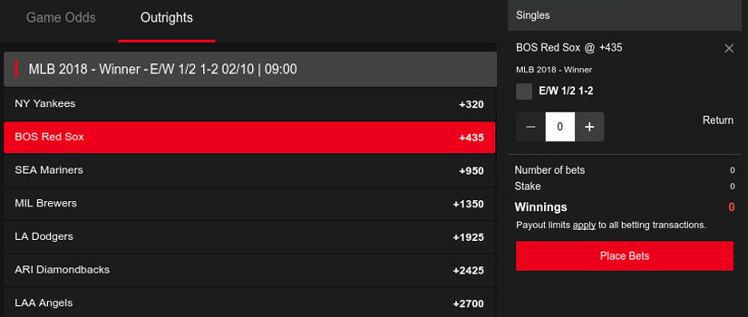 mlb future bet